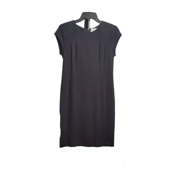 NWT Cynthia Fields New York Double Knit Sheath Dress Sz 2 Charcoal Rare - Picture 2 of 10